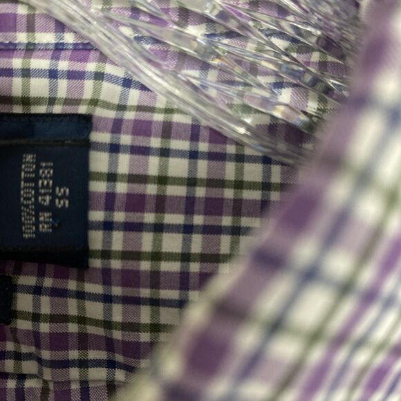 Ralph Lauren Shirt Size 17 Mens Purple Check Button Down Custom Fit - Picture 7 of 9